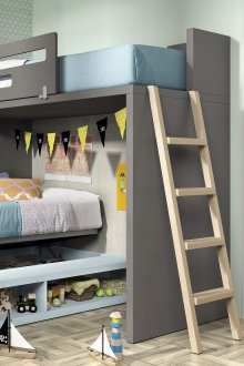 Einteilung eines Kinderzimmers mit Klappbett