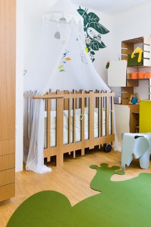 Das Layout des Kinderzimmers ist grün