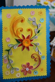 8 Mart do-it-yourself quilling kartpostal için hediye