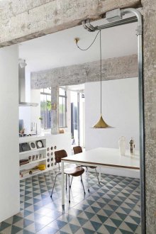Industrial style living room kitchen design