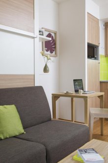 Laminated living room kitchen design