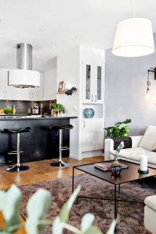 Art nouveau living room kitchen design