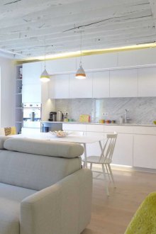 Backlit living room kitchen design