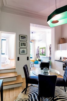 Design of a living room kitchen with a portal