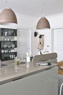 Gray living room kitchen design