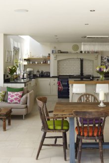 Aged living room kitchen design