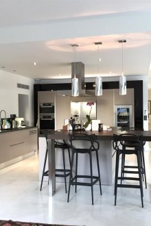 Steel living room kitchen design