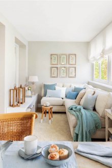 Light living room kitchen design