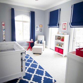 Decor of a children's room for a boy in blue
