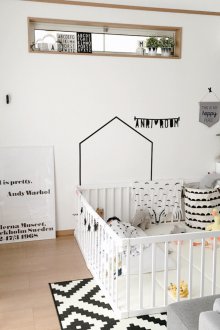 Monochrome kids room decor