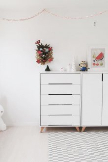 The decor of the children's room is wall