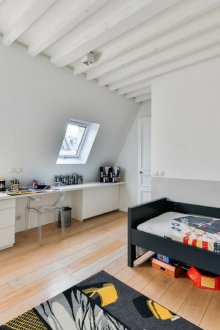 Decor of the working area of the children's room