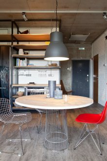Styles of one-room apartments with concrete
