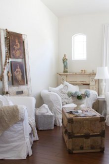 One bedroom apartment in a country style with furniture