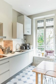 Styles of one-room apartments kitchen