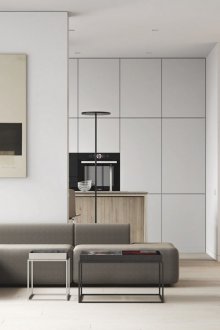 Minimalism studio apartment bright