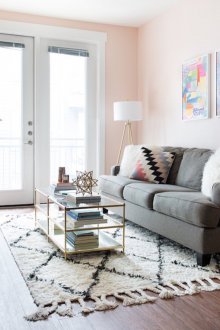 Studio apartment with a living room in modern style