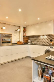 One-room apartment with a kitchen in a modern style