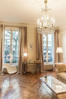 Provence style studio apartment with fireplace