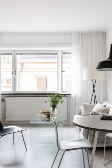 Scandinavian style studio apartment bright