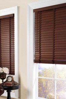 Brown window blinds