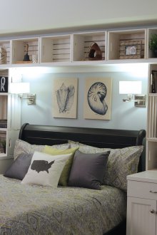 Pinturas de conchas sobre a cama