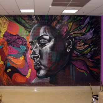Tolle Graffiti im Innenraum