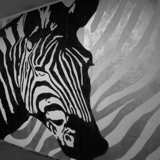 Zebrazeichnung im Innenraum