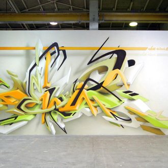 Graffiti 3d im Innenraum