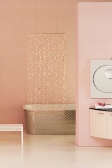 Pfirsichrosa Badezimmer