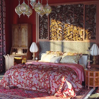 Bilik tidur gaya oriental yang cantik