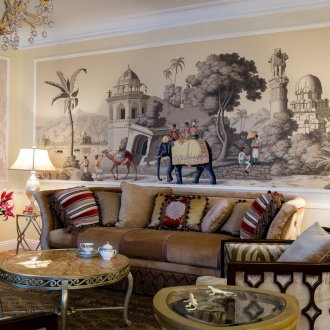 Colonial style drawing room on the wall