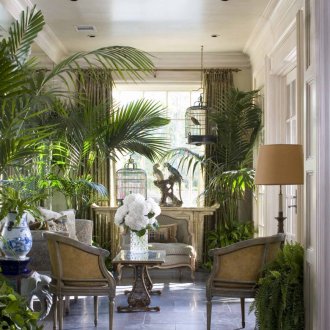 Colonial style lavishly decorated with plants