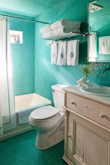 Turkuaz mozaik banyo